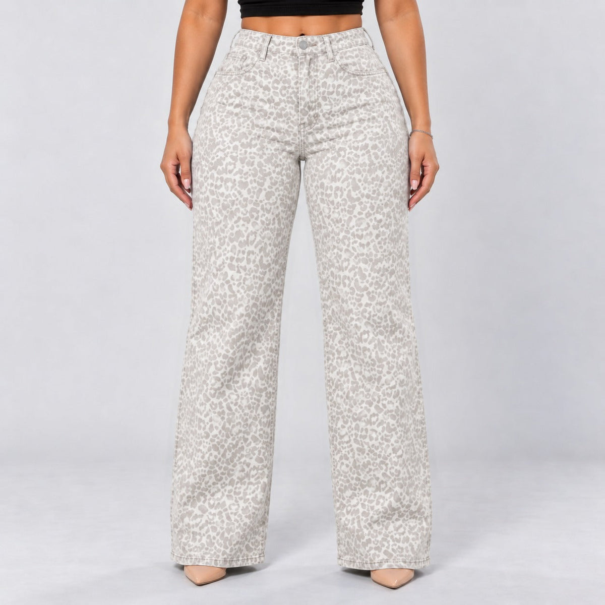 White Leopard jeans, Front view