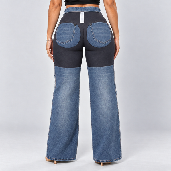 Light Blue jeans, Worn inside out