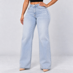 Light Blue jeans, Front three-quarter, hand on hip