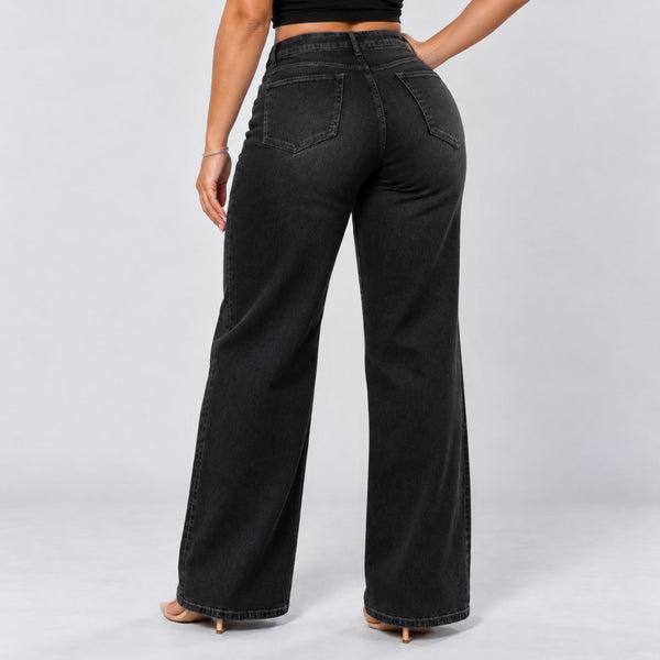 Black jeans, Back three-quarter, hand on hip