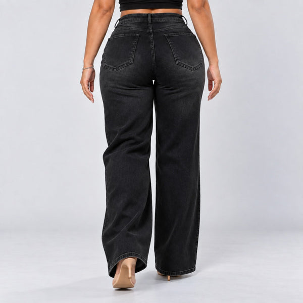 Black jeans, Back view, walking