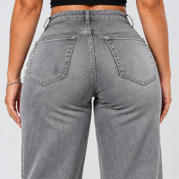 Gray jeans, Back close-up